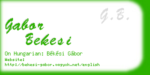 gabor bekesi business card