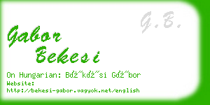 gabor bekesi business card